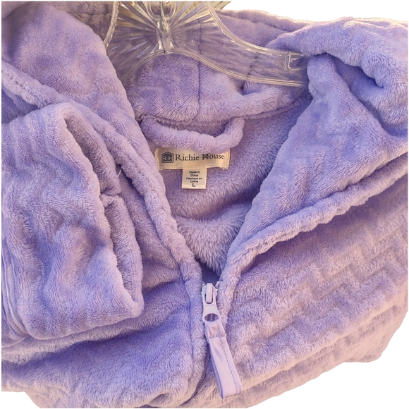 Thick Rich Luxuriously Soft Fleece PURPLE ROBE Ritchie House Oversized *L* - Picture 2 of 6